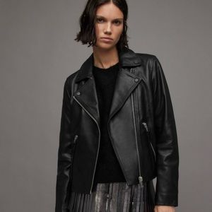 ALLSAINTS Dalby Black Leather Moto Jacket